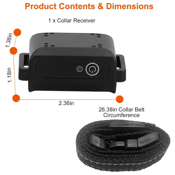 Dog Training Collar Receiver IP67 Waterproof Dog Bark Shock Vibration 5 Dog Training Collar Receiver IP67 Waterproof Dog Bark Shock Vibration - Image 5