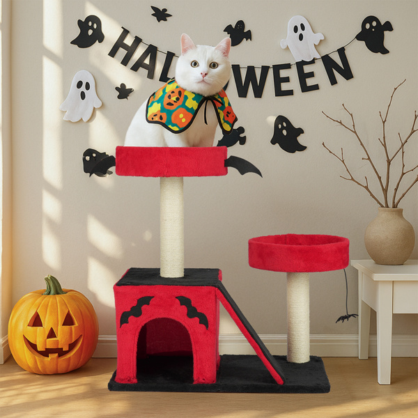 Halloween Cat Cave - Gothic Cat Tree - Cat Tower With Spacious Cat Condo 6 Halloween Cat Cave - Gothic Cat Tree - Cat Tower With Spacious Cat Condo - Image 6