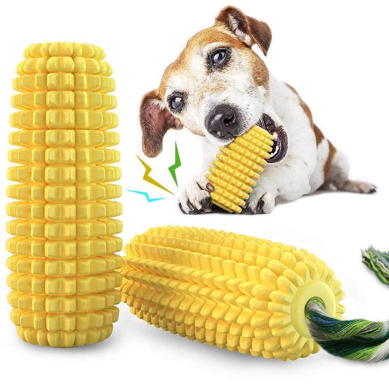 Chew toys for dogs - Squeaky Corn Stick Rope (Dog toys)