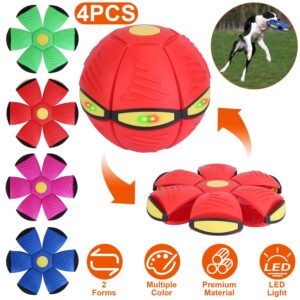 4 Pack Flying Saucer Ball Electric Colorful Flying Toy UFO Ball With LED Lights For Pet Children Outdoor Toy