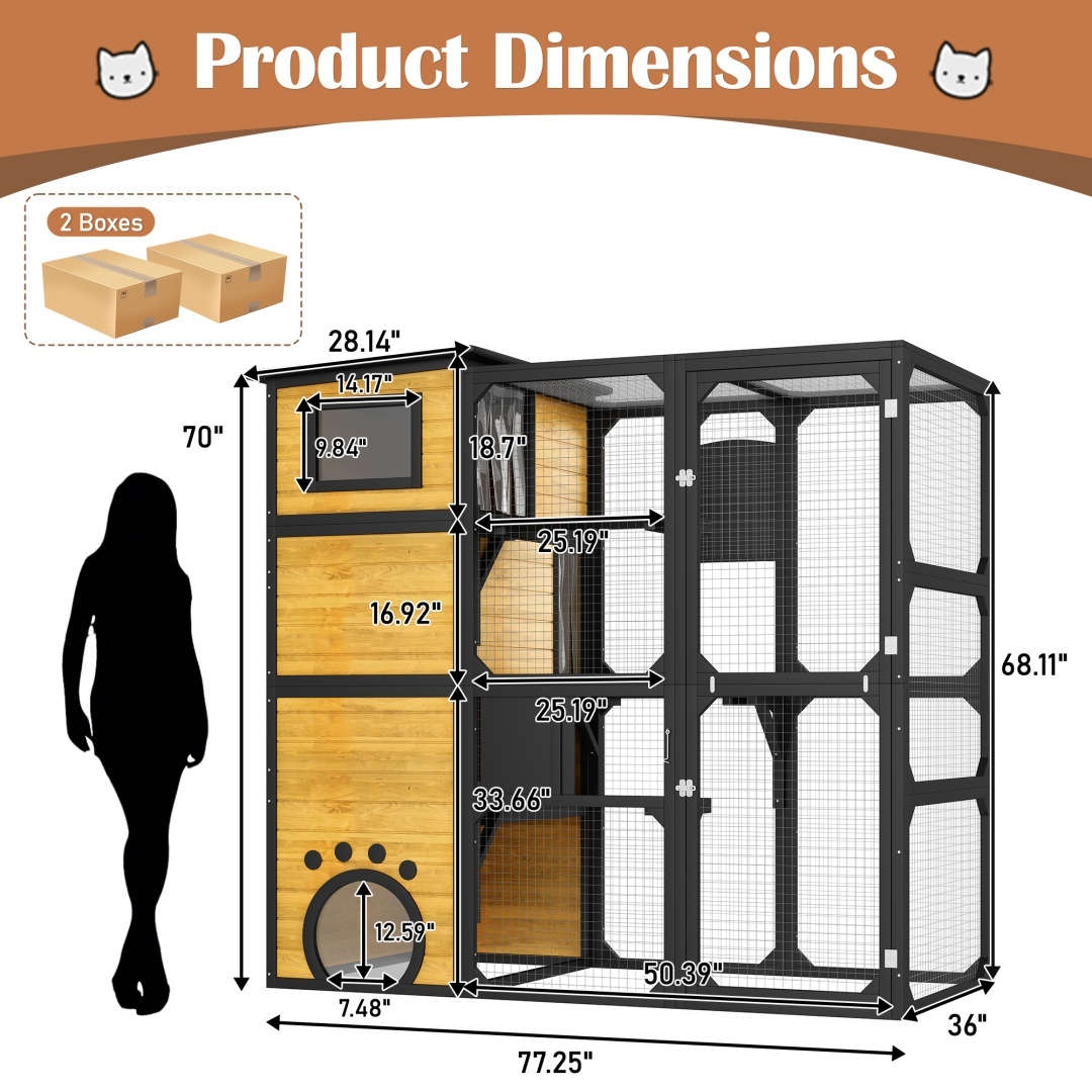GO Large 4-Tier Outdoor Cat Catio House 4 GO Large 4-Tier Outdoor Cat Catio House - Image 4