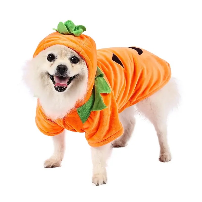 Dog Hoodie Cute Funny Halloween Style Pumpkin Cosplay Costume Warm Puppy Fleece Clothes 5 Dog Hoodie Cute Funny Halloween Style Pumpkin Cosplay Costume Warm Puppy Fleece Clothes - Image 5