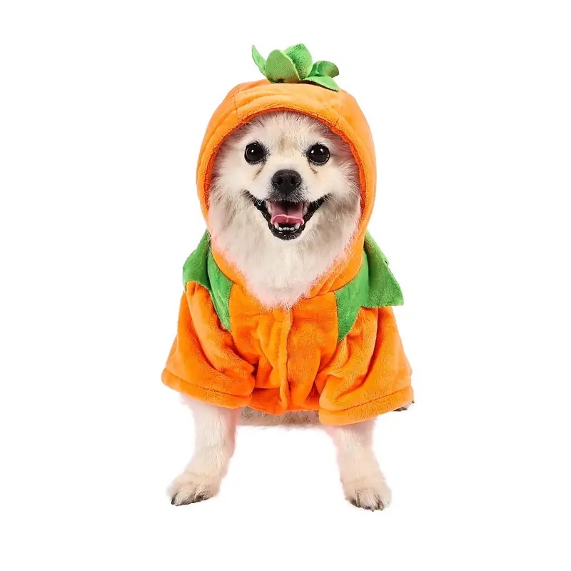 Dog Hoodie Cute Funny Halloween Style Pumpkin Cosplay Costume Warm Puppy Fleece Clothes 7 Dog Hoodie Cute Funny Halloween Style Pumpkin Cosplay Costume Warm Puppy Fleece Clothes