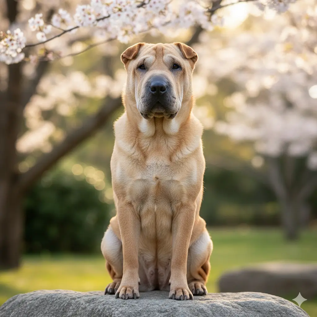 Dog Breeds With Blue Tongues: 4 Unique Breeds to Know (2025) 9 shar Pie sitting dog-breeds-with-blue-tongues