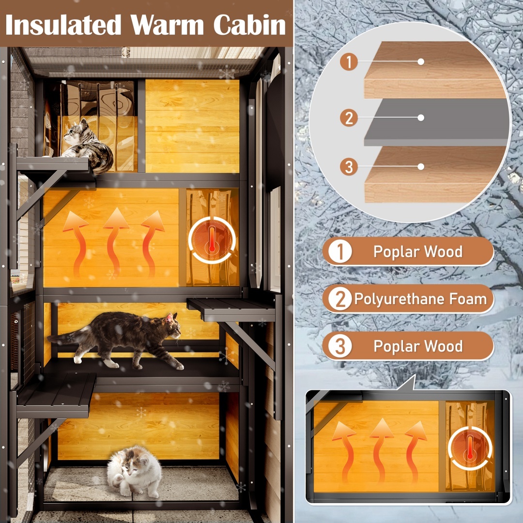 GO Large 4-Tier Outdoor Cat Catio House