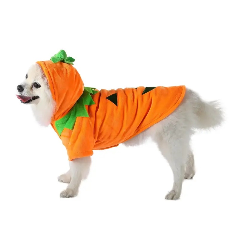 Dog Hoodie Cute Funny Halloween Style Pumpkin Cosplay Costume Warm Puppy Fleece Clothes 6 Dog Hoodie Cute Funny Halloween Style Pumpkin Cosplay Costume Warm Puppy Fleece Clothes