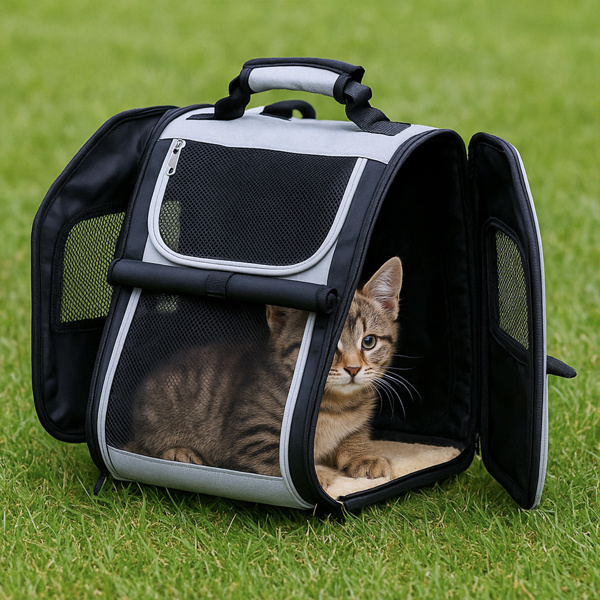 Pet Carrier Backpack, Expandable Cat Dog Carrier With Back Extension,