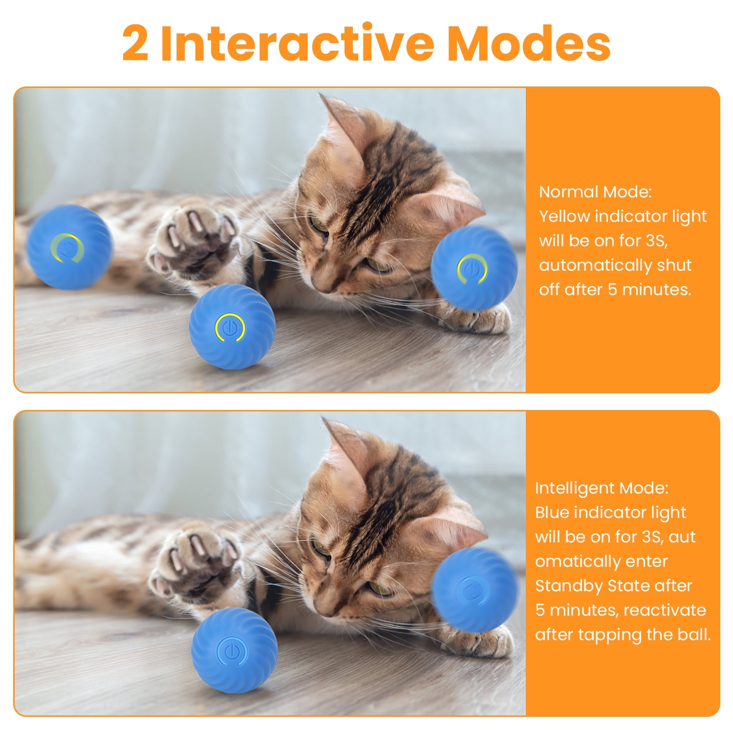 Cat Toys Ball Fast Rolling In Pouch Rechargeable Motion Activated Interactive Cat Toys For Indoor Cats Hide And Seek Mouse Catching Game