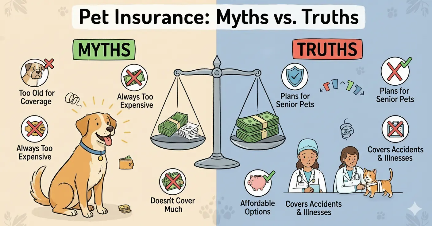 Pet insurance myths illustration