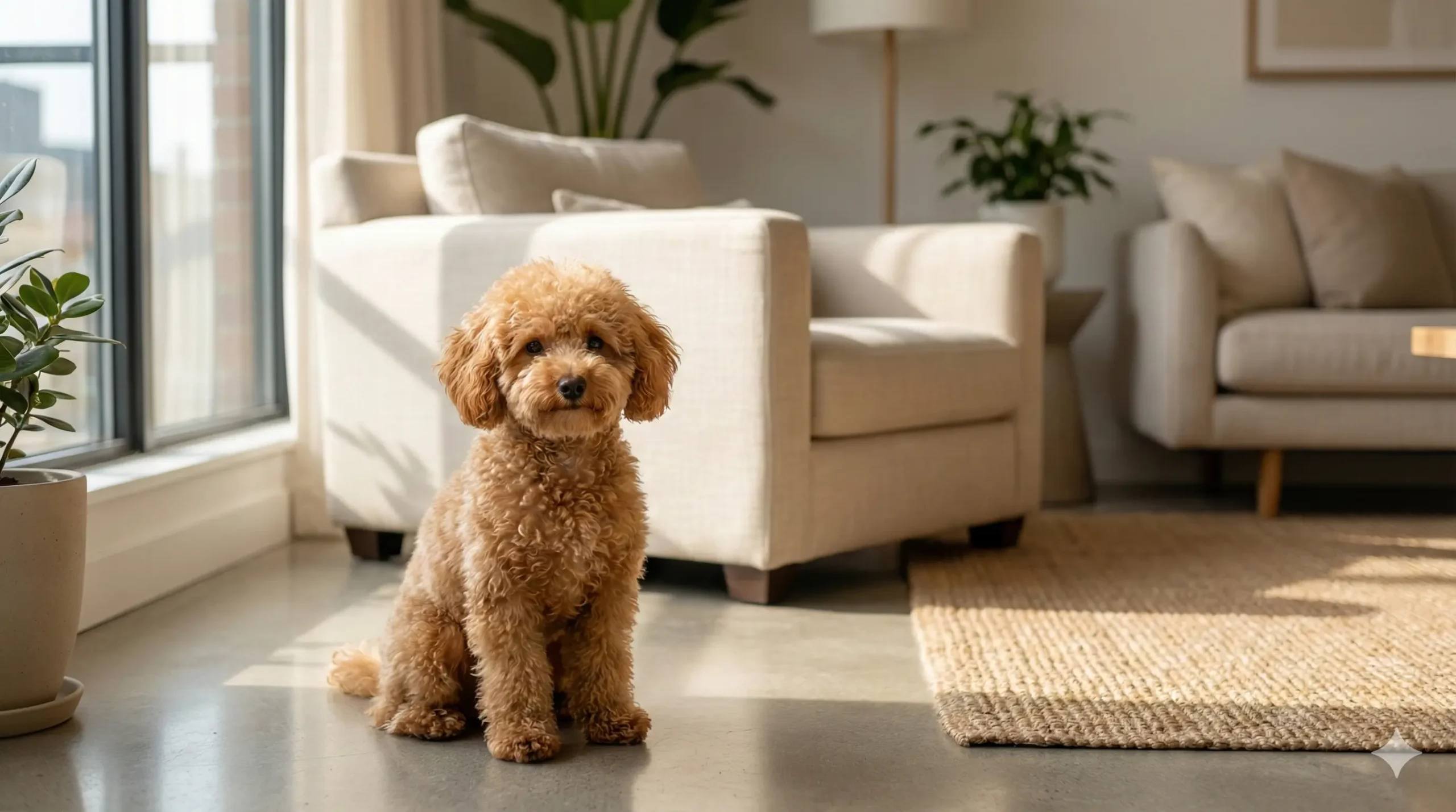 Toy Poodle dog standing indoors