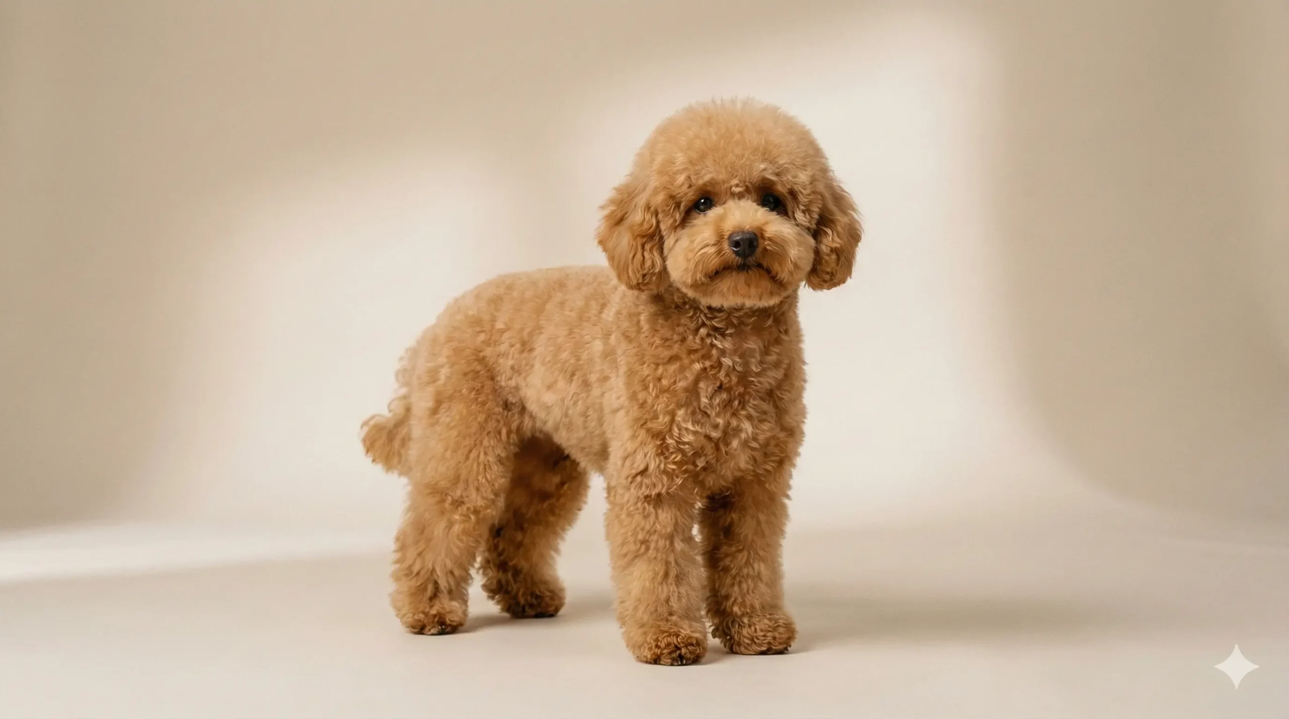 Toy Poodle eating healthy food